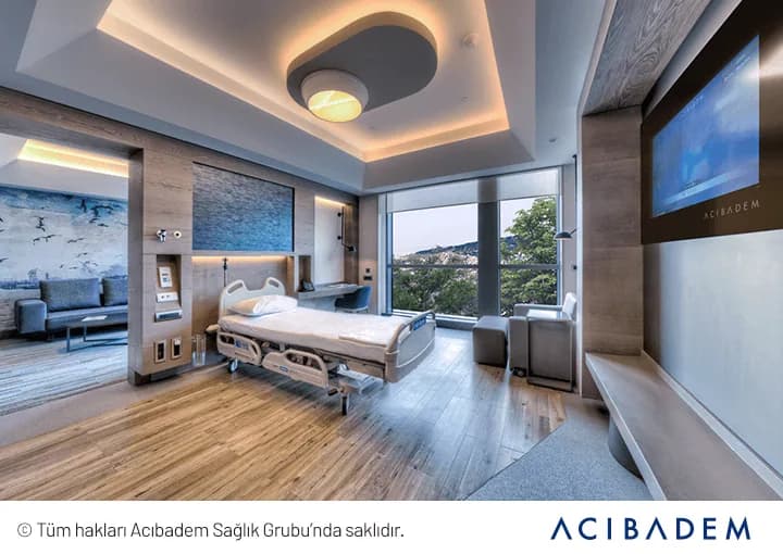 Private patient room at Acibadem Altunizade Hospital