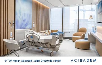 Patient room at Acibadem Ataşehir Hospital