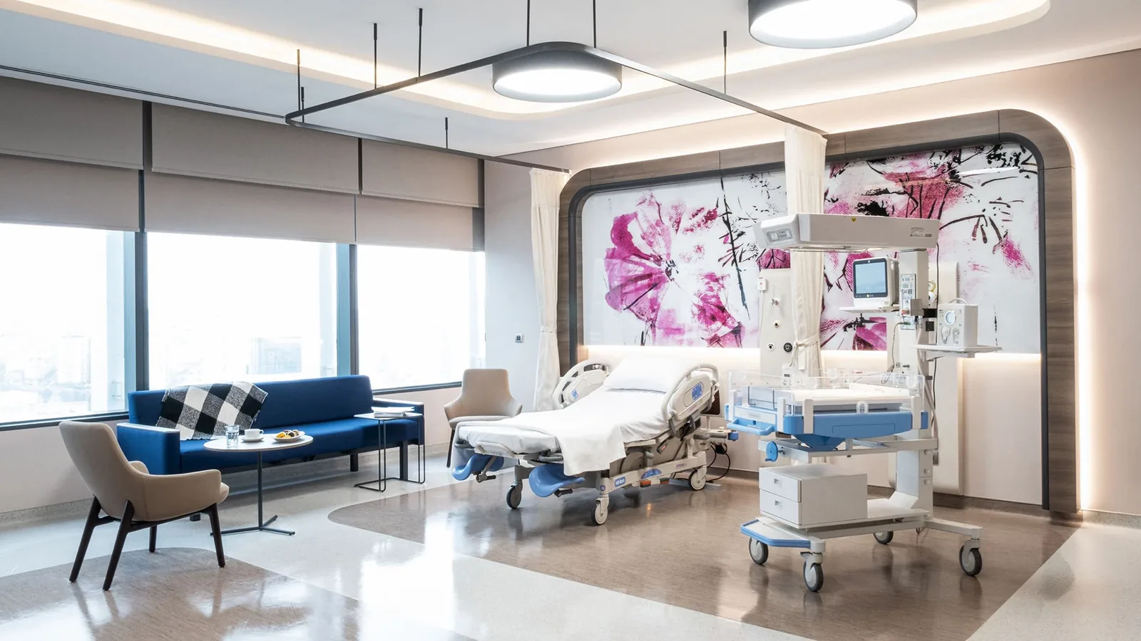 Equipped patient room at Medipol Mega University Hospital